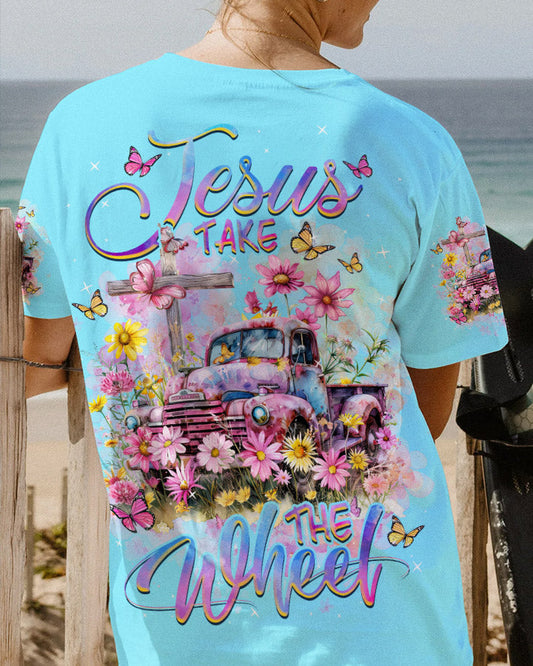 Jesus Take The Wheel Flower Truck Women's All Over Print Shirt - Tlnz1103241