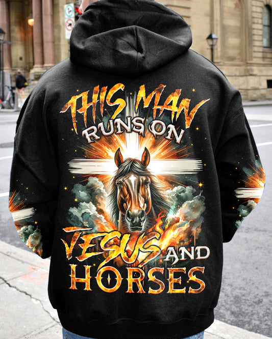 Runs On Jesus And Horses Men's All Over Print Shirt - Tyqy1901242