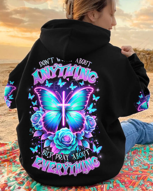 Pray About Everything Butterfly Women's All Over Print Shirt - Tlnz2901243