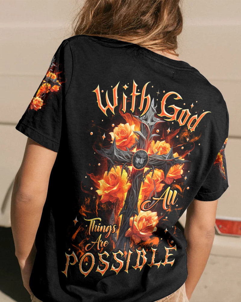 With God All Things Are Possible Women's All Over Print Shirt - Tlnz2207236