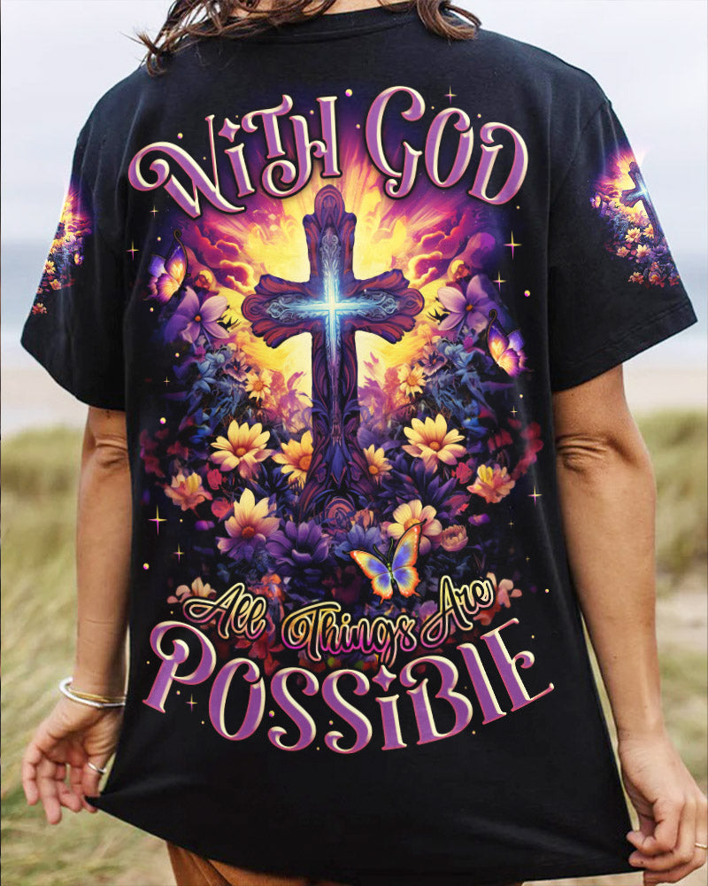 With God All Things Are Possible Women's All Over Print Shirt - Tlnz1107234