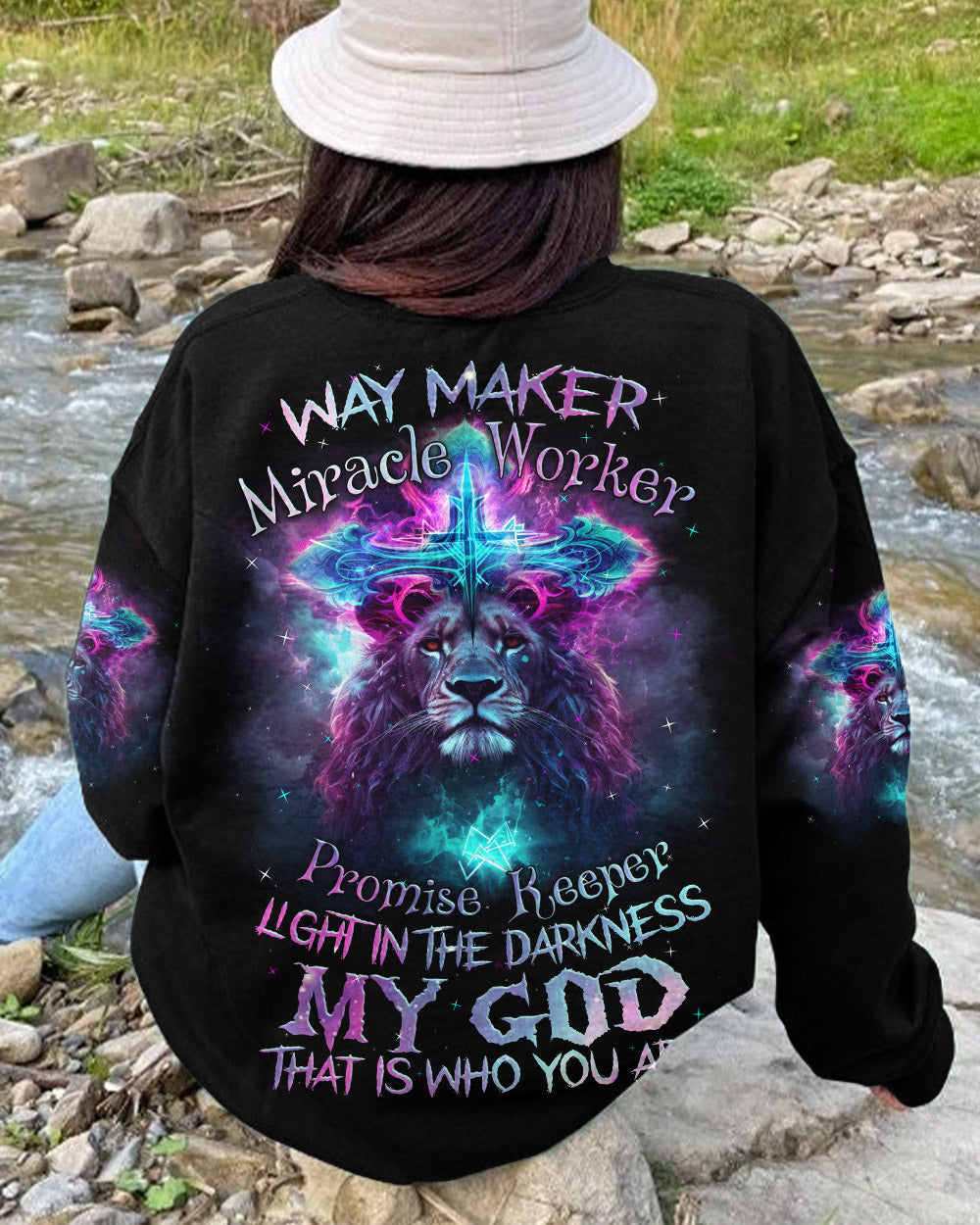 Way Maker Miracle Worker Cross Lion Women's All Over Print Shirt - Tlnz1809234