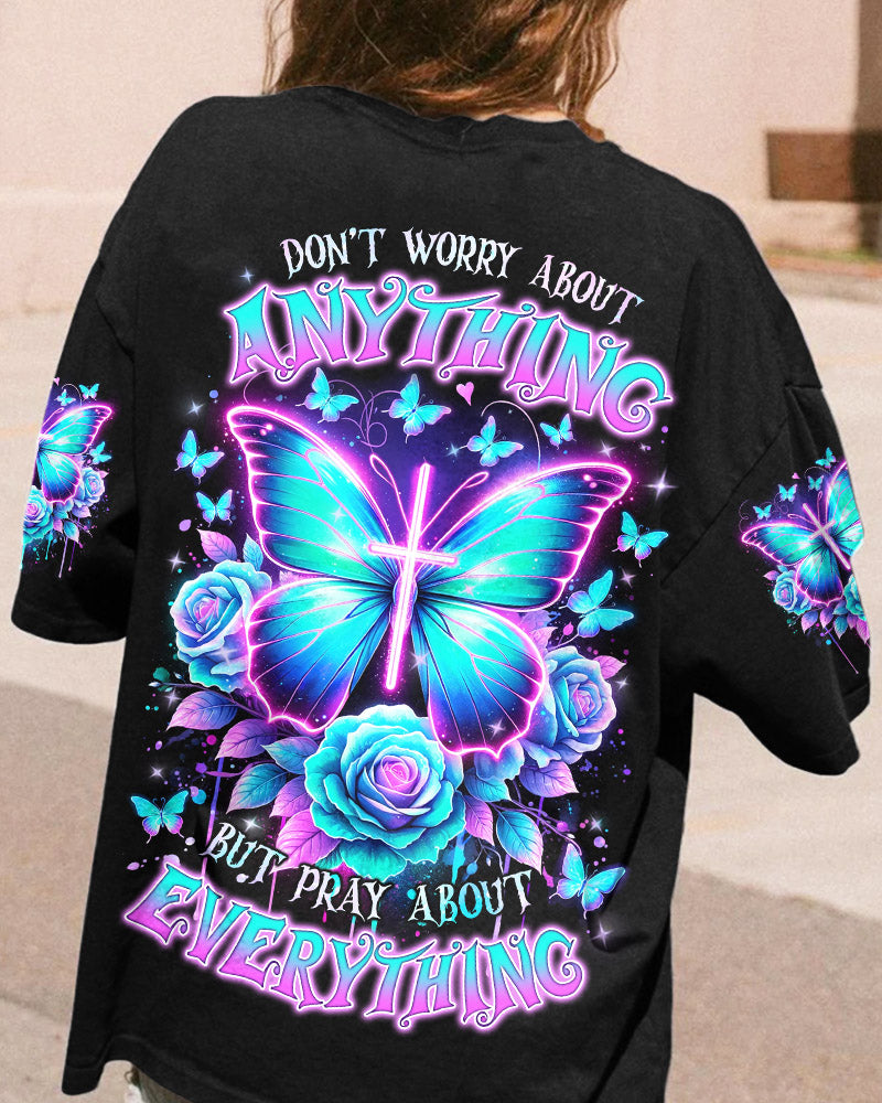 Pray About Everything Butterfly Women's All Over Print Shirt - Tlnz2901243