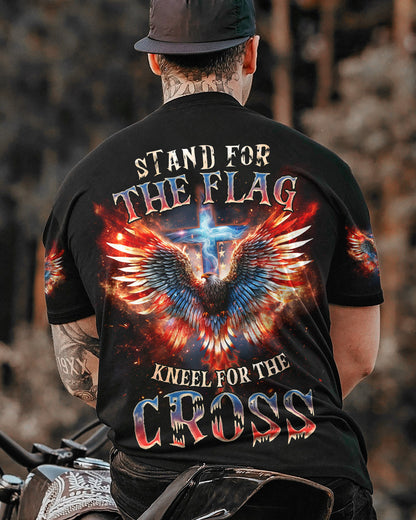 Stand For The Flag Kneel For The Cross Fire Wings Men's All Over Print Shirt - Tlnz0308232