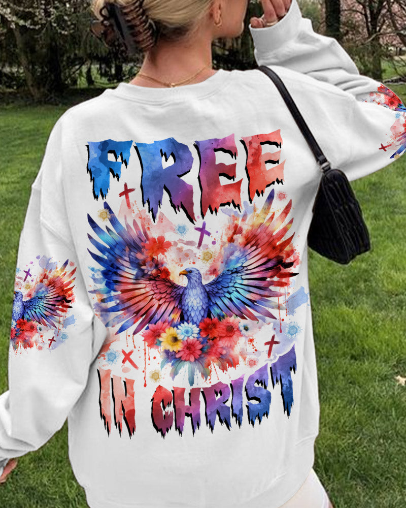 Free In Christ Eagle Flower Women's All Over Print Shirt - Tlnz1509234