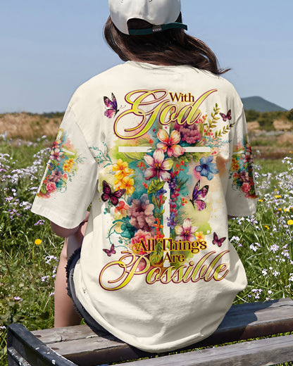 With God All Things Are Possible Women's All Over Print Shirt - Tlno2007233