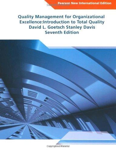 Quality Management For Organizational Excellence Introduction To Total Quality 7Th Edition