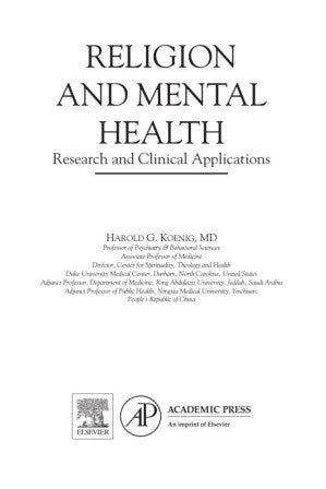 Religion and Mental Health, Research and Clinical Applications