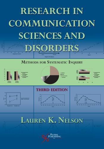 Research In Communication Sciences And Disorders Methods For Systematic Inquiry