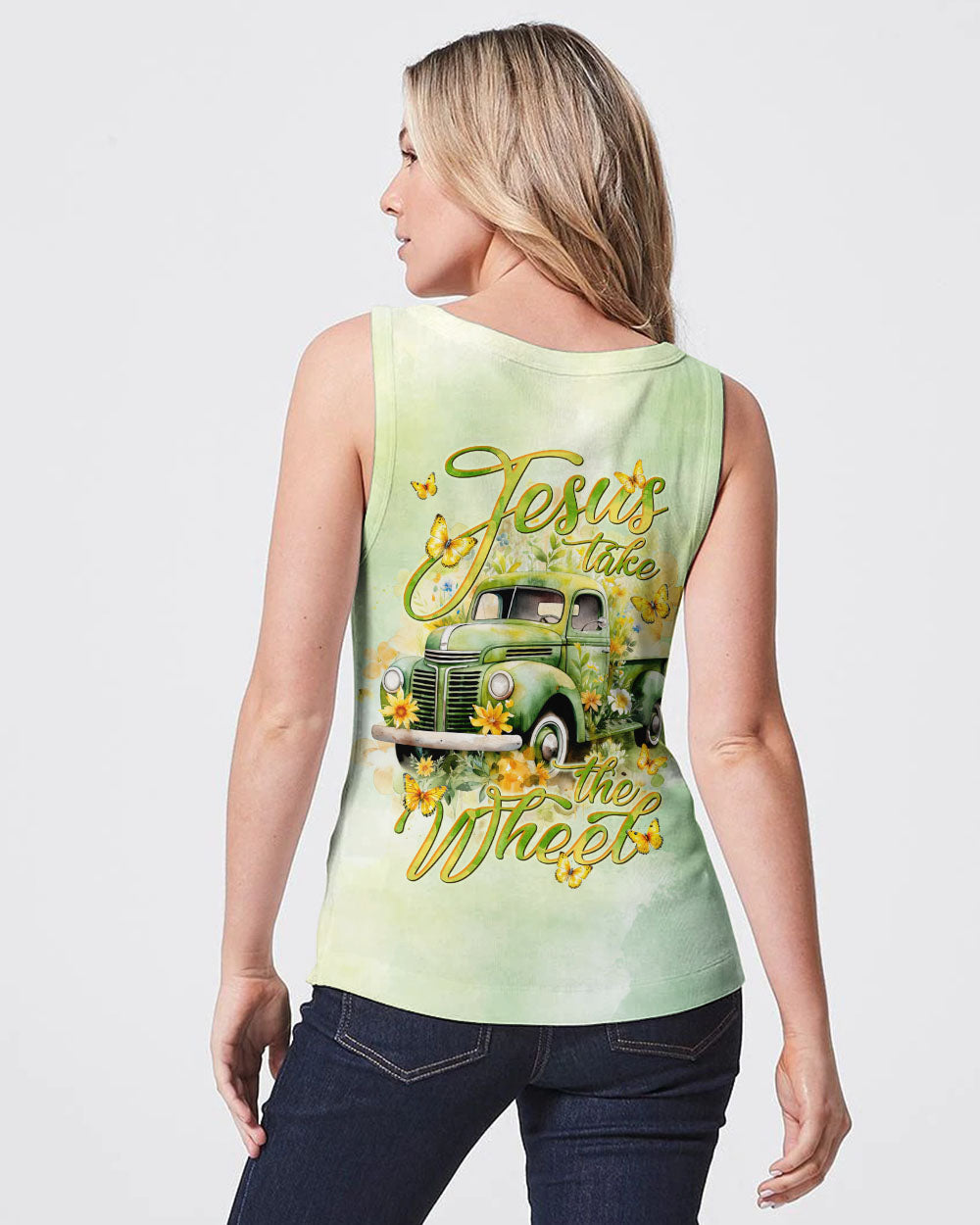 Jesus Take The Wheel Truck Flower Women's All Over Print Shirt - Tlnt2912233