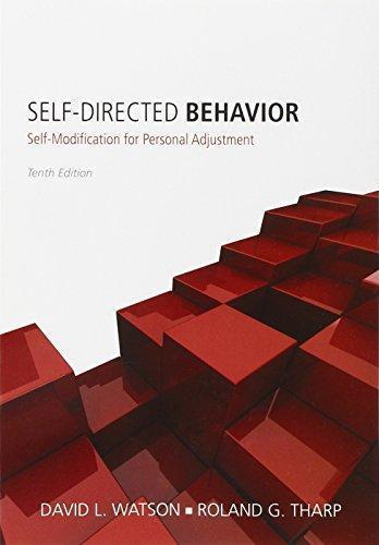 Self Directed Behavior Self Modification For Personal Adjustment 10Th Edition