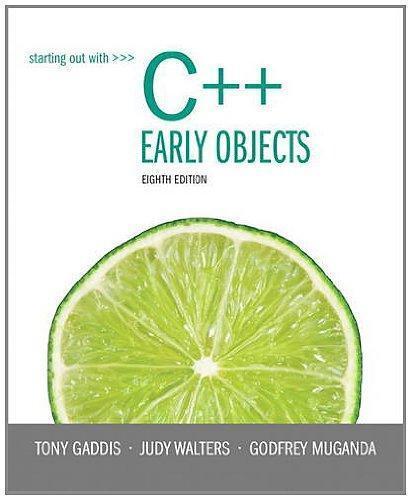 Starting Out With C Early Objects 8Th Edition