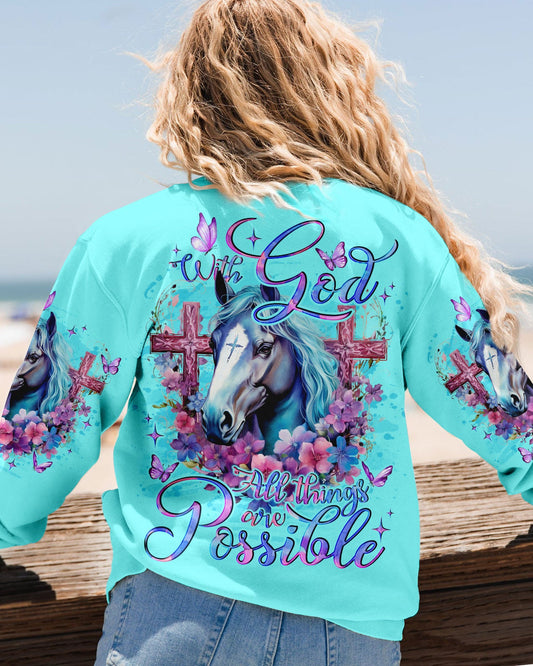 With God All Things Are Possible Horse Women's All Over Print Shirt - Tlno1210233