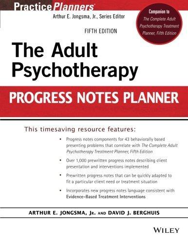 The Adult Psychotherapy Progress Notes Planner 5Th Edition ...
