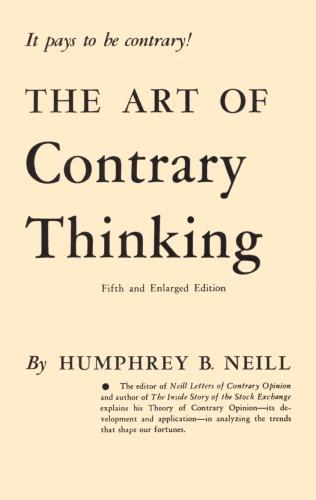 The Art Of Contrary Thinking 5Th Edition