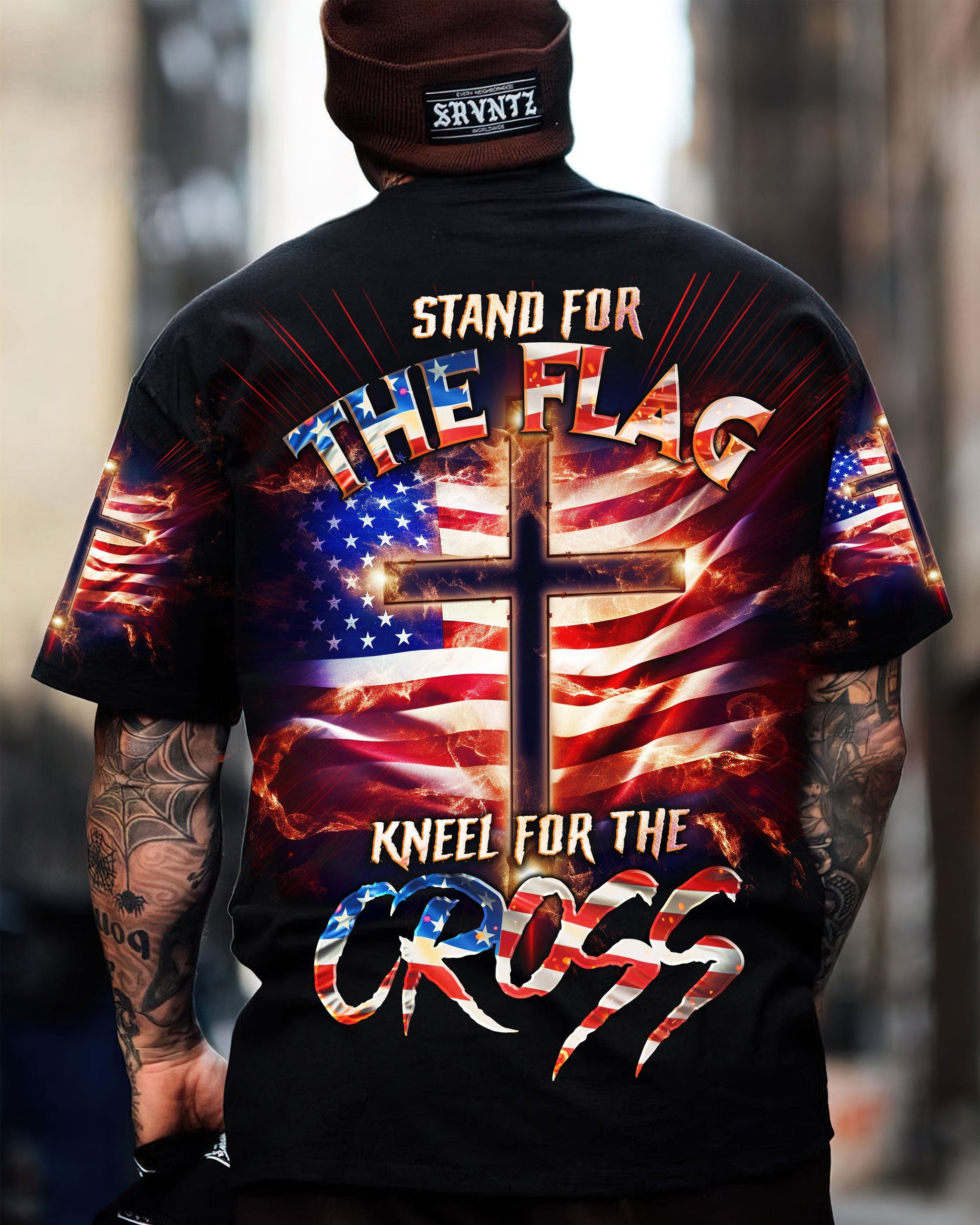 Stand For The Flag Kneel For The Cross Men's All Over Print Shirt - Tlno2407233