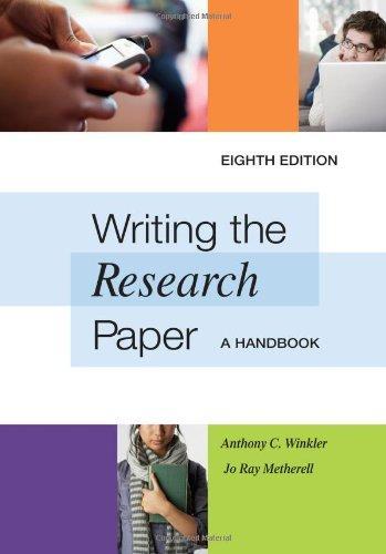 Writing The Research Paper A Handbook 8Th Edition