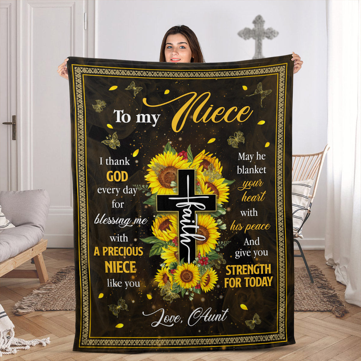 You Are My Precious Blessing - Sunflower Fleece Blanket From Aunt For Niece HIA21