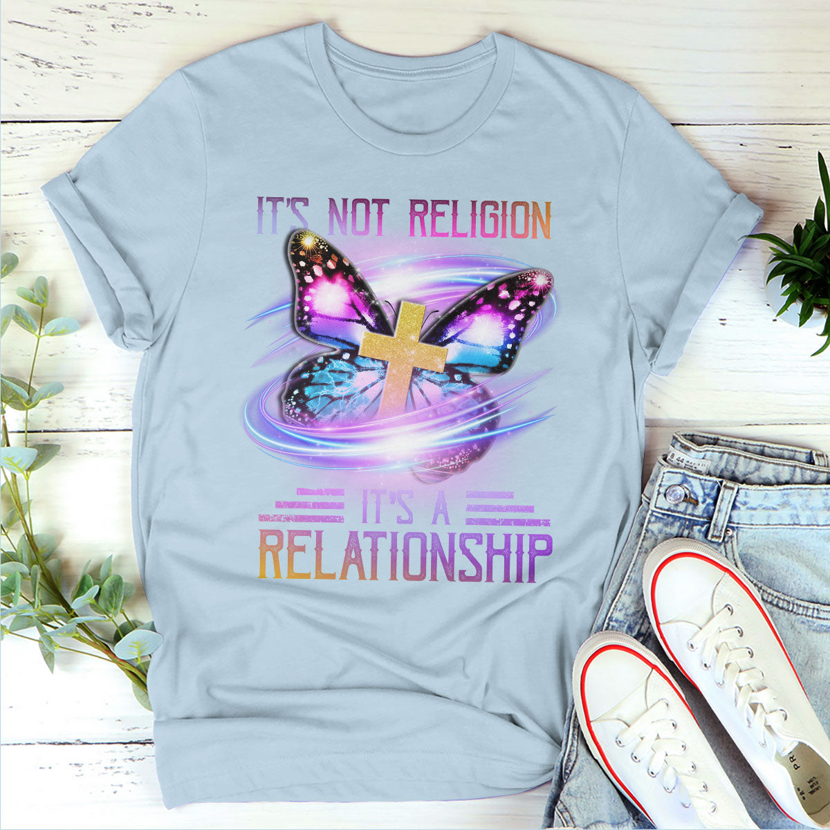 It‘s Not Religion, It’s A Relationship - Classic Butterfly Unisex T-shirt AHN222