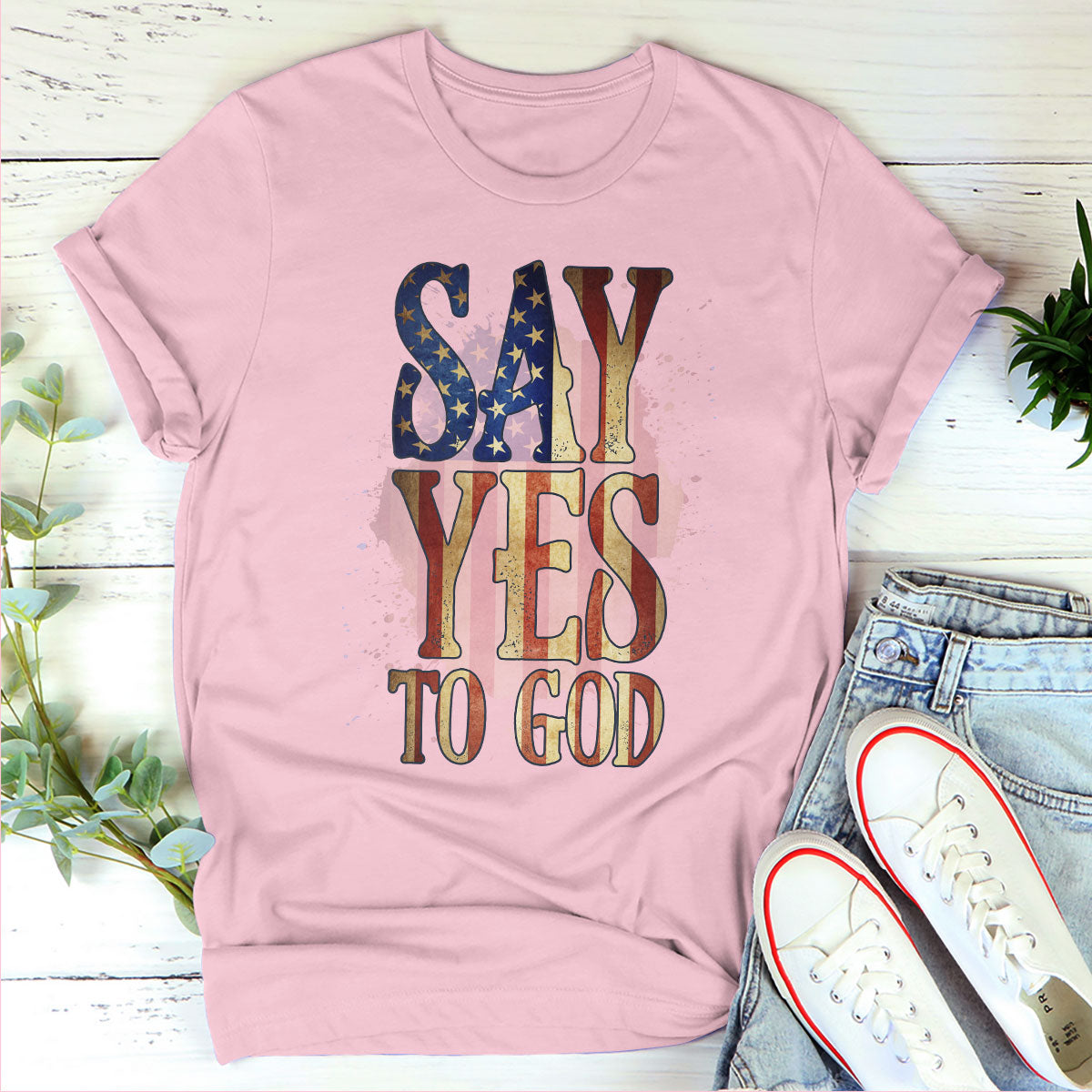 Say Yes To God - Beautiful Christian Unisex T-shirt HHN352