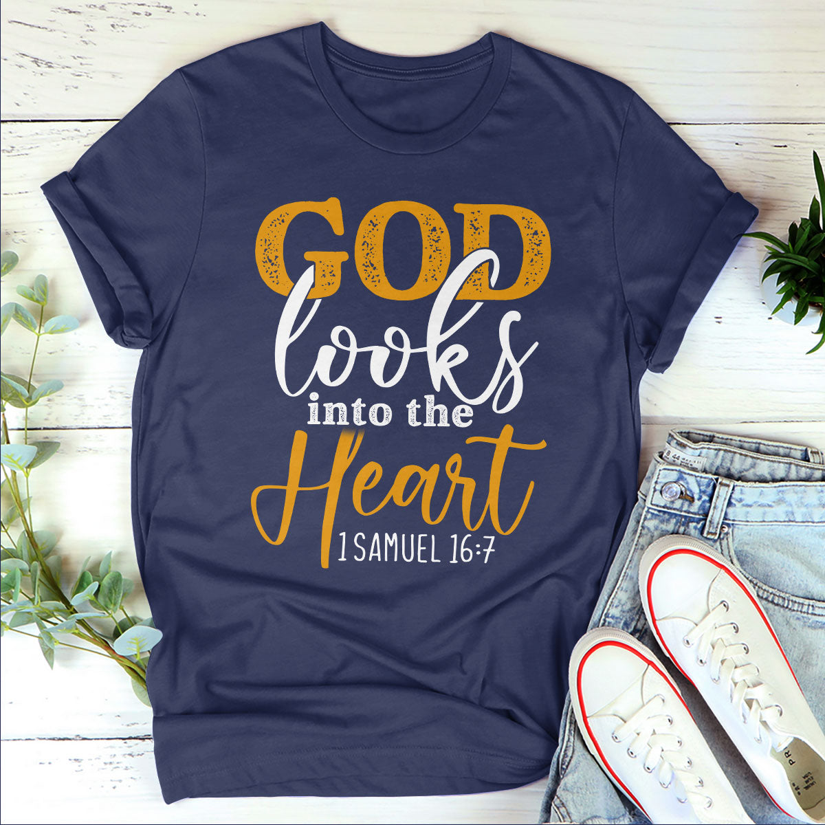 Beautiful Unisex T-shirt - God Looks Into The Heart HAP12