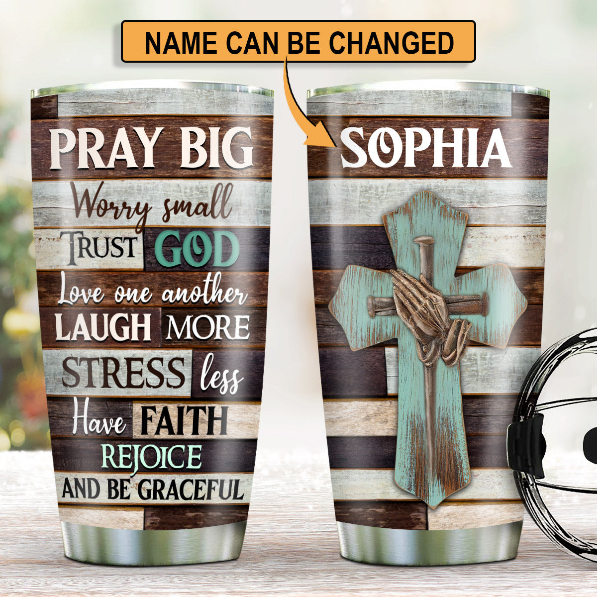 Trust God, Love One Another - Unique Personalized Cross Stainless Steel Tumbler 20oz NUA159