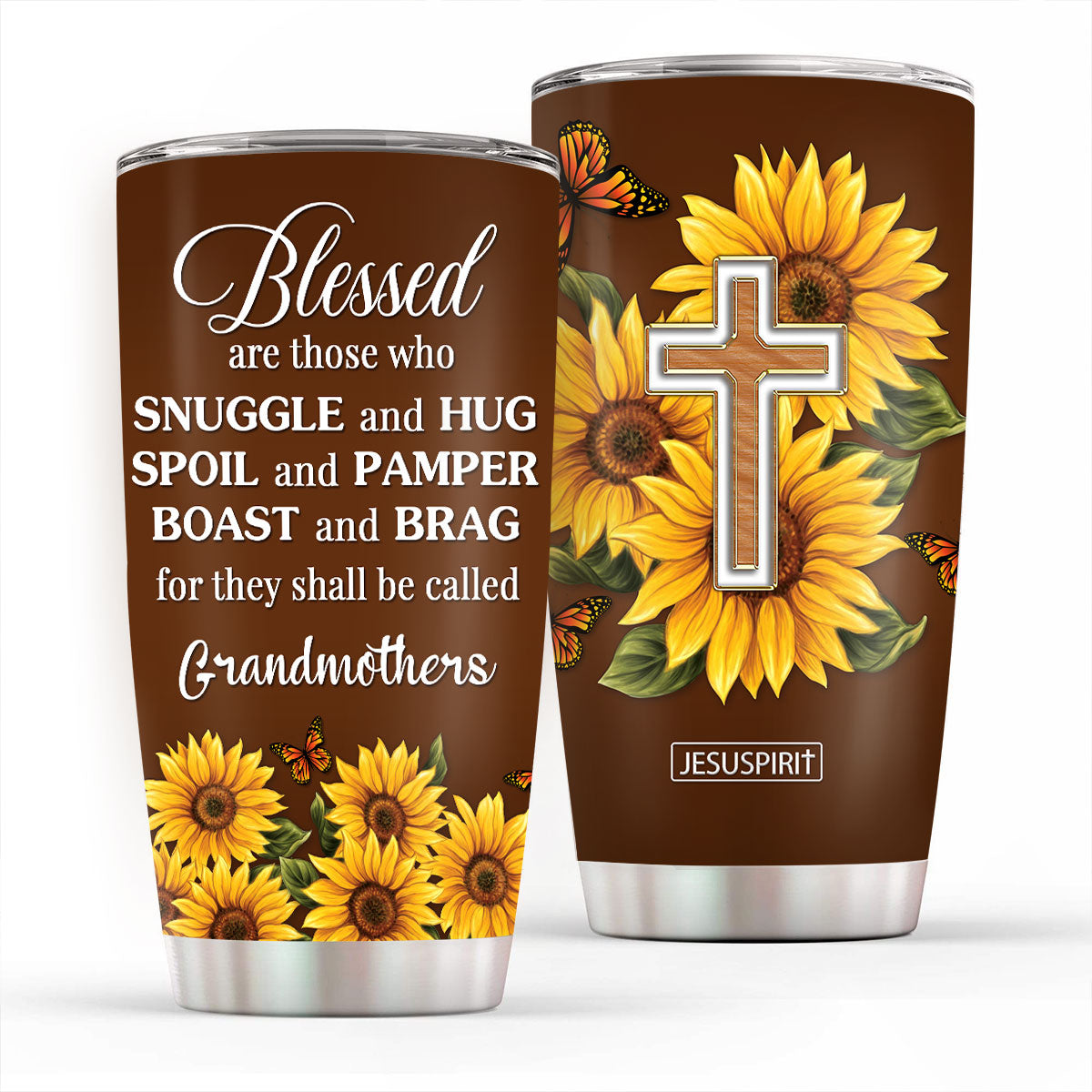 Awesome Personalized Cross Stainless Steel Tumbler 20oz - Blessed Are Those Who Spoil And Pamper NUH329