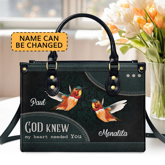 God Knew My Heart Needed You - Beautiful Personalized Leather Handbag AHN238