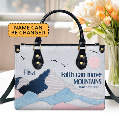 Special Personalized Leather Handbag - Faith Can Move Mountains HIHN289