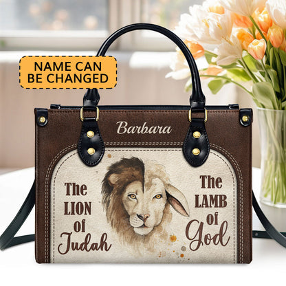 The Lion Of Judah The Lamb Of God - Beautiful Personalized Leather Handbag HIHN319