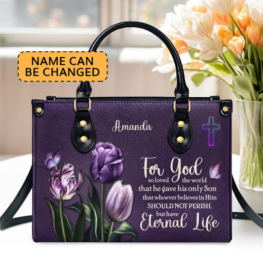 Personalized Leather Handbag With Handle | Gift For Women's Ministry HN26