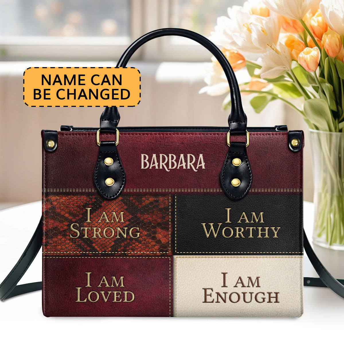 I Am Strong, I Am Worthy - Special Christian Leather Handbag NUHN282