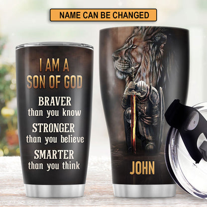 I Am A Son Of God | Spiritual Gift For Men | Personalized Stainless Steel Tumbler SSTHN155B