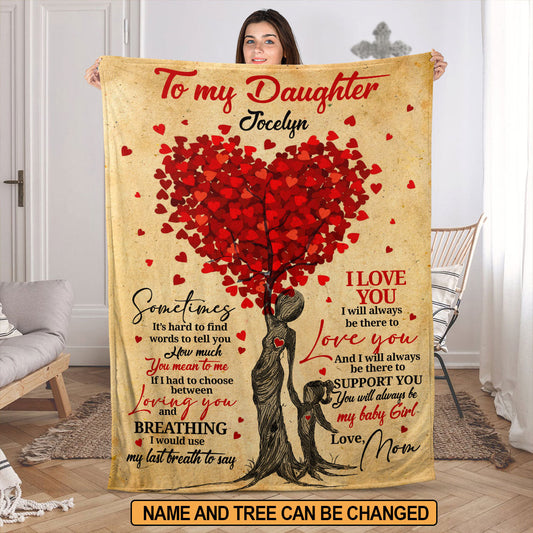 Personalized Tree Fleece Blanket | Meaningful Christian Gifts From Mom For Daughter | You Will Always Be My Baby Girl FBH787