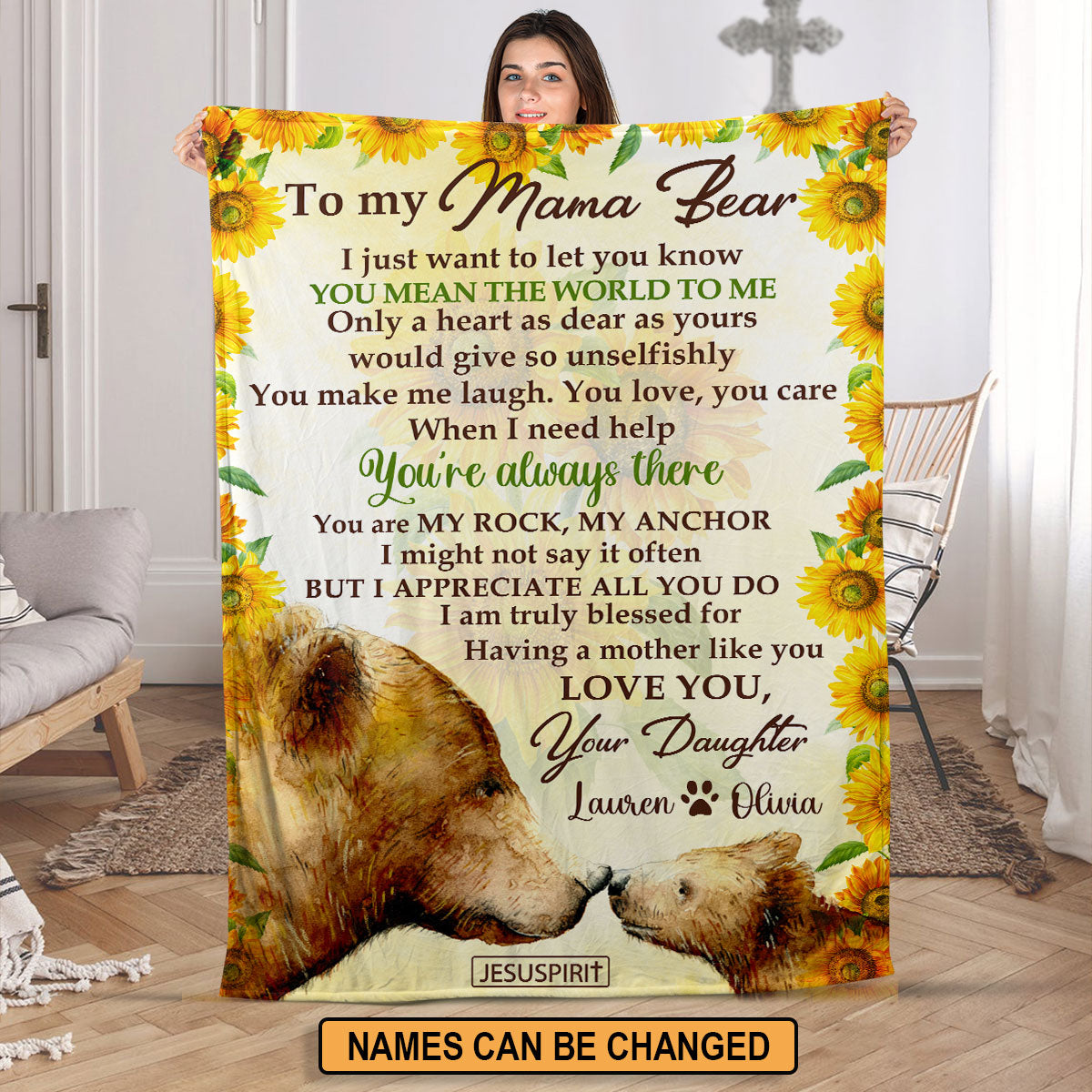 Beautiful Personalized Fleece Blanket For Mom - You Mean The World To Me HIHN324