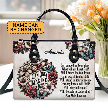 Personalized Leather Handbag With Zipper | I Can Only Imagine LHBHN683