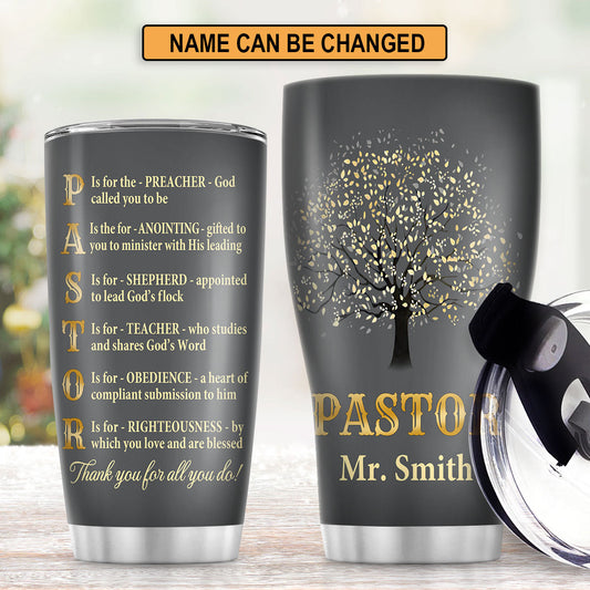 Christian Faith Gifts | Stainless Steel Tumbler | Thank You Pastor SSTNAM1002B