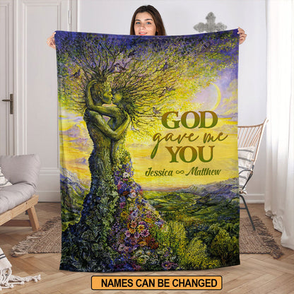 Spiritual Marriage Gifts | God Gave Me You | Romantic Personalized Fleece Blanket For Christian Couples FBH823