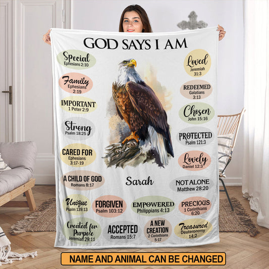 Thoughtful Spiritual Gifts Scripture For Christian People | Personalized Animal Fleece Blanket | What God Says About You FBH740