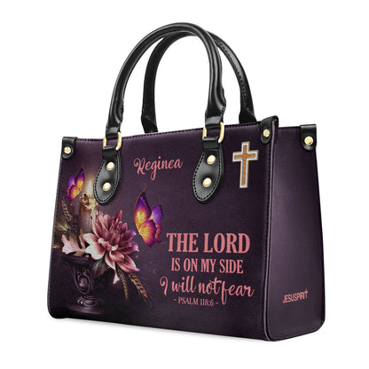 Beautiful Personalized Flower Leather Handbag - I Will Not Fear H12