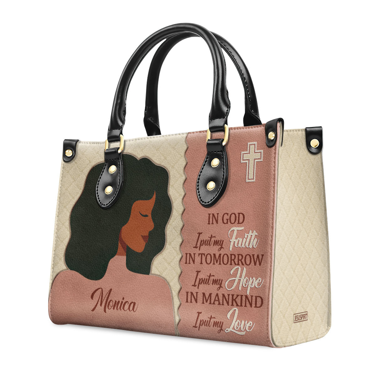 In God I Put My Faith - Beautiful Personalized Leather Handbag HM391