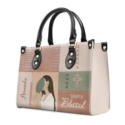 Simply Blessed - Adorable Personalized Christian Leather Handbag HM409