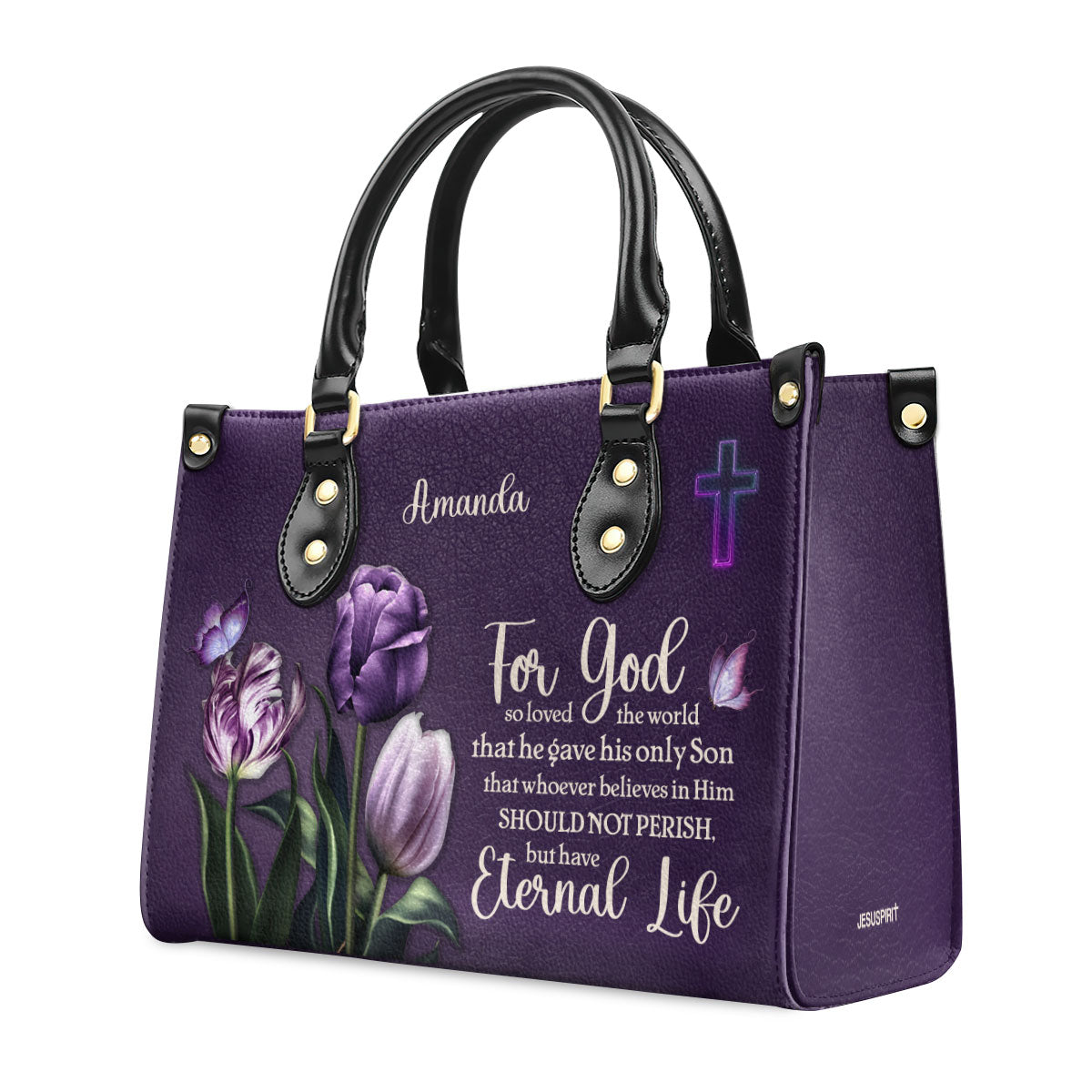 Personalized Leather Handbag With Handle | Gift For Women's Ministry HN26