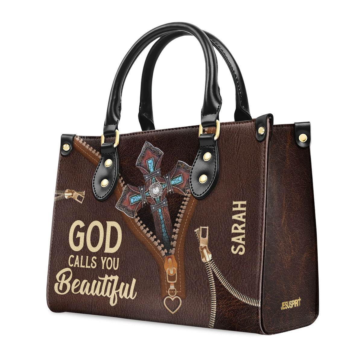 Must-Have Personalized Leather Handbag - God Calls You Beautiful M07