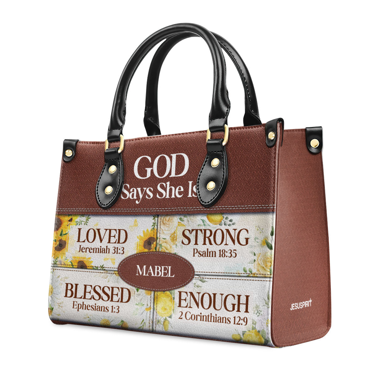 God Says She Is | Religious Gift For Worship Friends | Personalized Leather Handbag With Zipper LHBNUH682