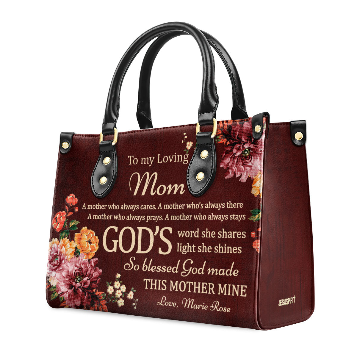 To My Loving Mom - Sweet Personalized Leather Handbag NUHN372