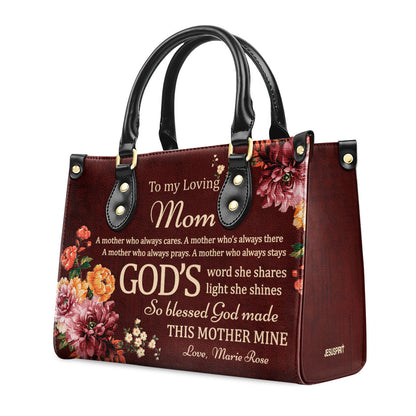 To My Loving Mom - Sweet Personalized Leather Handbag NUHN372