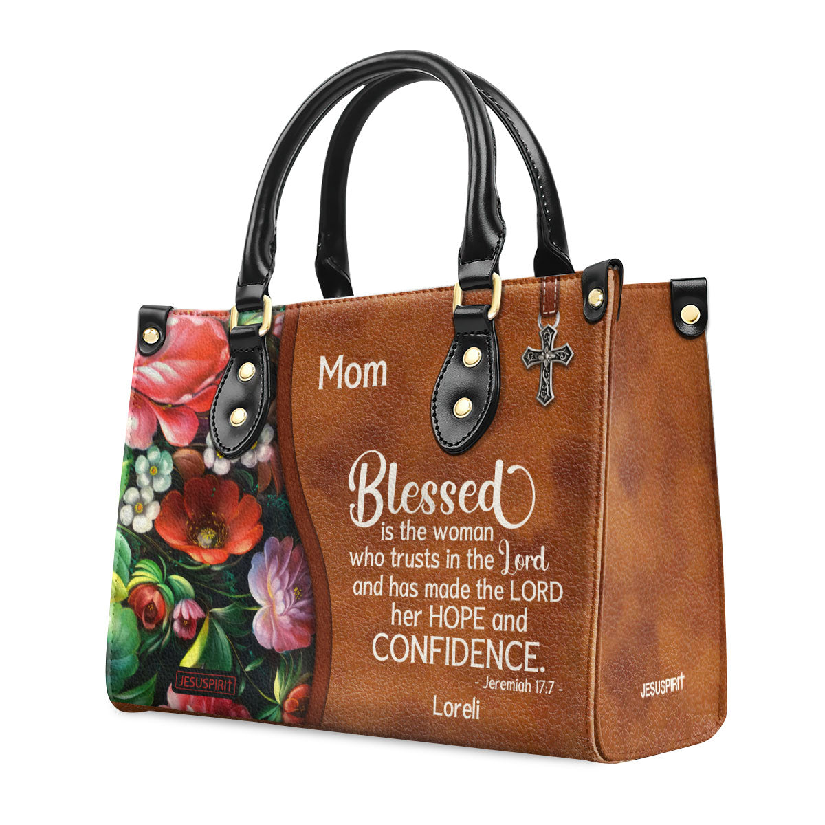 Blessed Is The Woman Who Trusts In The Lord - Special Personalized Leather Handbag NUHN374