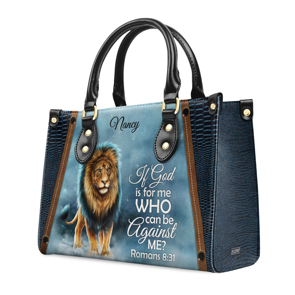 Awesome Personalized Leather Handbag - If God Is For Me Who Can Be Against Me NUM461