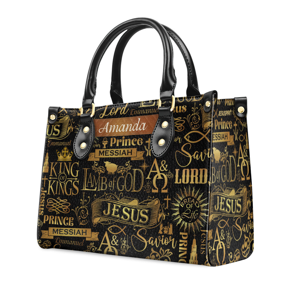 Personalized Leather Handbag With Zipper | Lamb Of God LHBM731